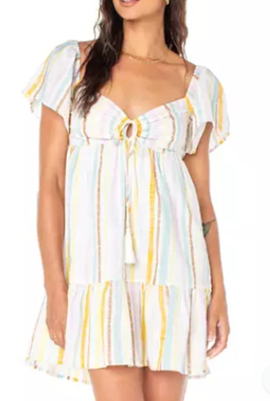 NWT Roxy Salty Breeze Striped Mini Dress XL Multicolor